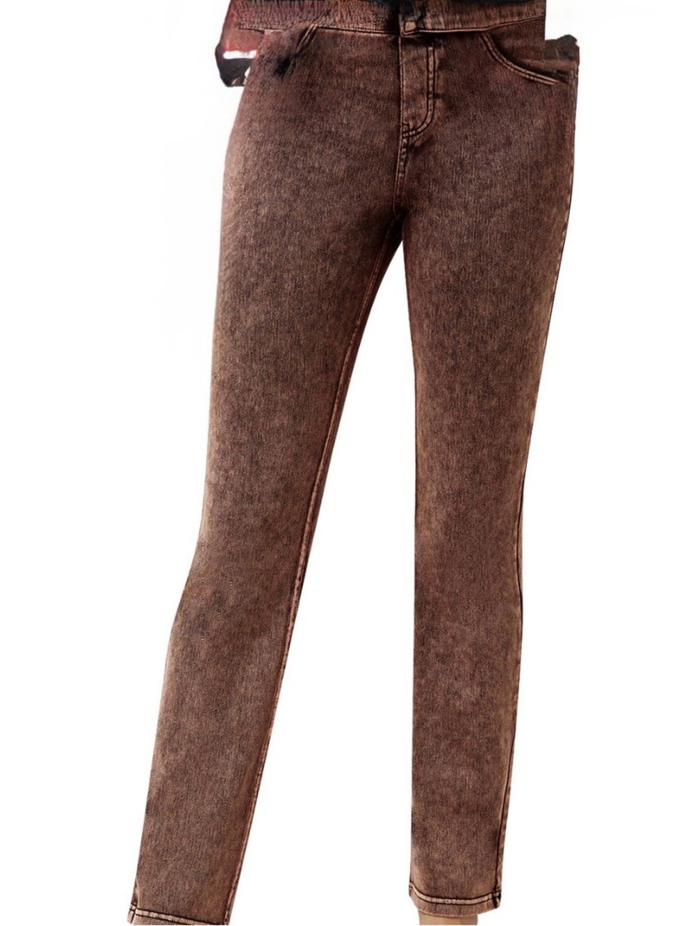 NWT  XL Hue Women's High-Rise Denim Baby Bootcut Leggings - Cinnamon Denim - Picture 3 of 11